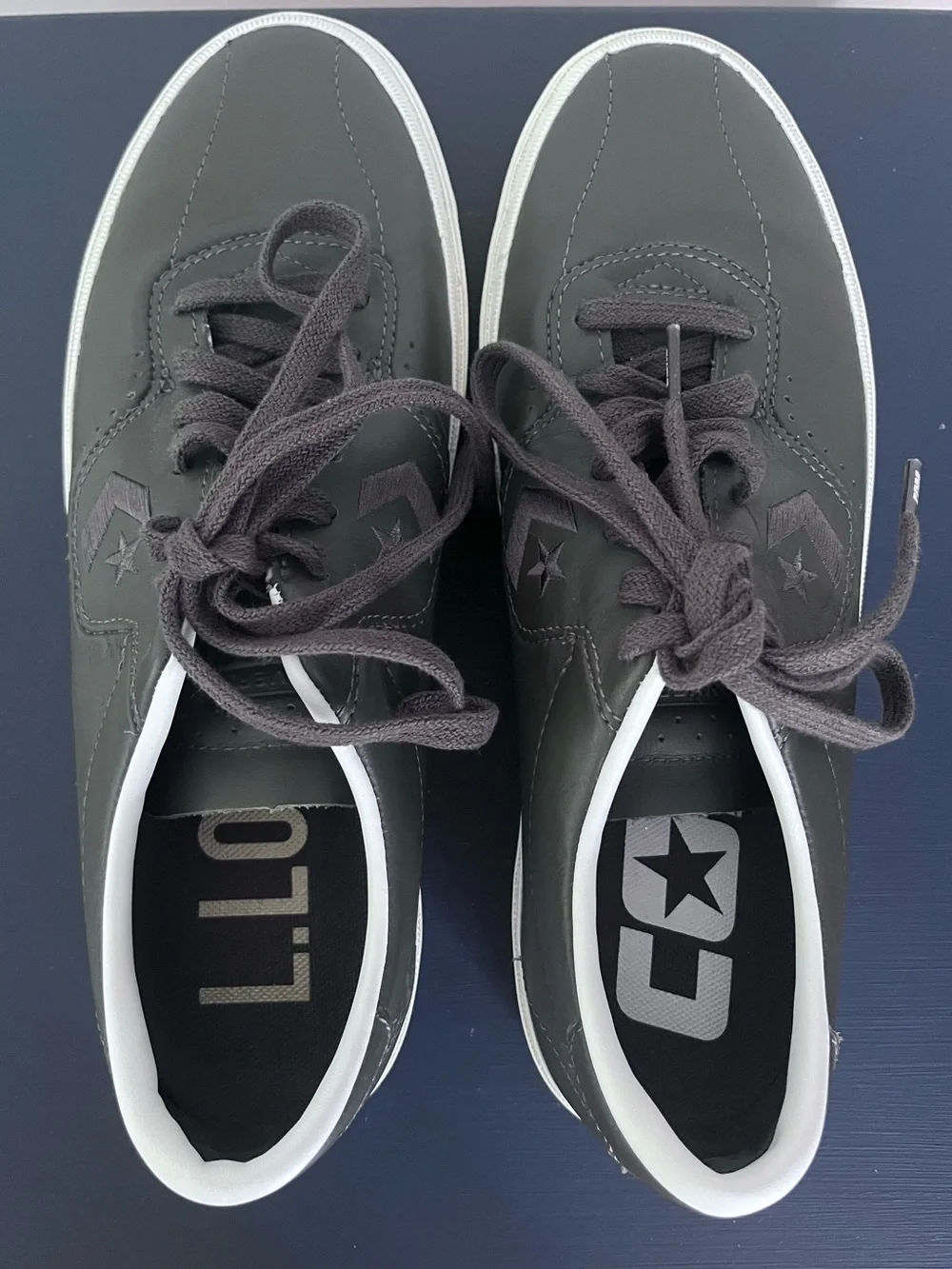 Converse Louis Lopez Pro Olive Green Leather Sneakers Men's Size 7.5 Women's 9 - Picture 5 of 7